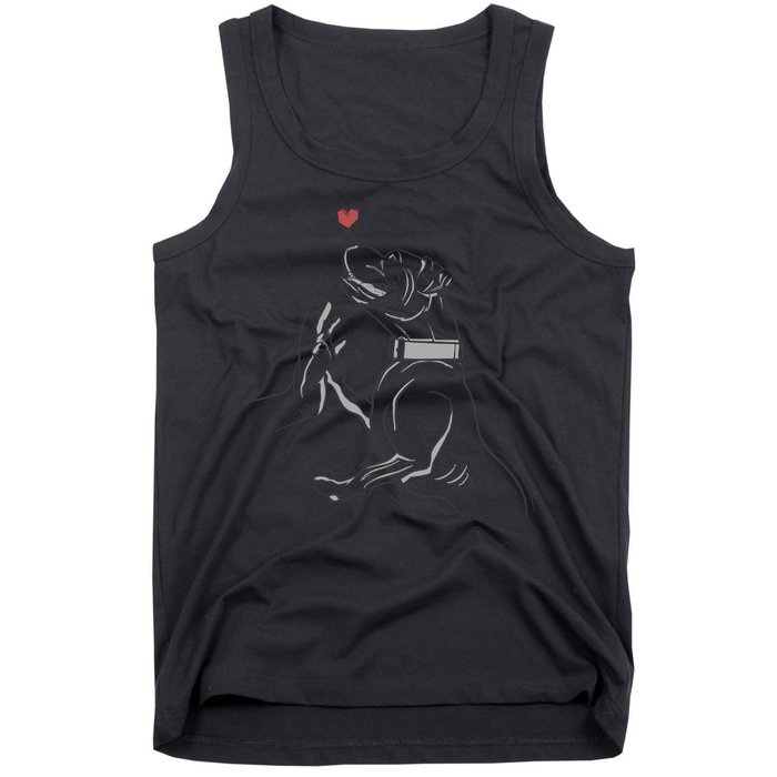 Hand Draw Pitbull Tank Top