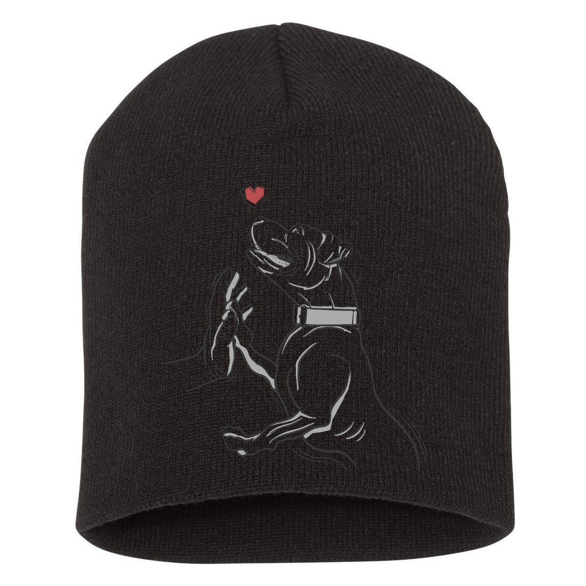 Hand Draw Pitbull Short Acrylic Beanie