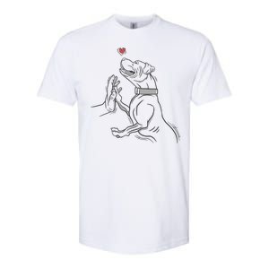 Hand Draw Pitbull Softstyle CVC T-Shirt