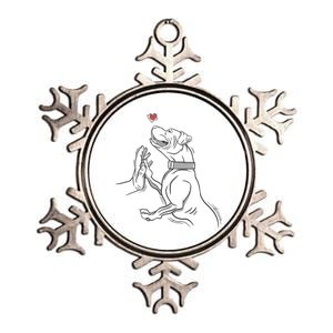 Hand Draw Pitbull Metallic Star Ornament