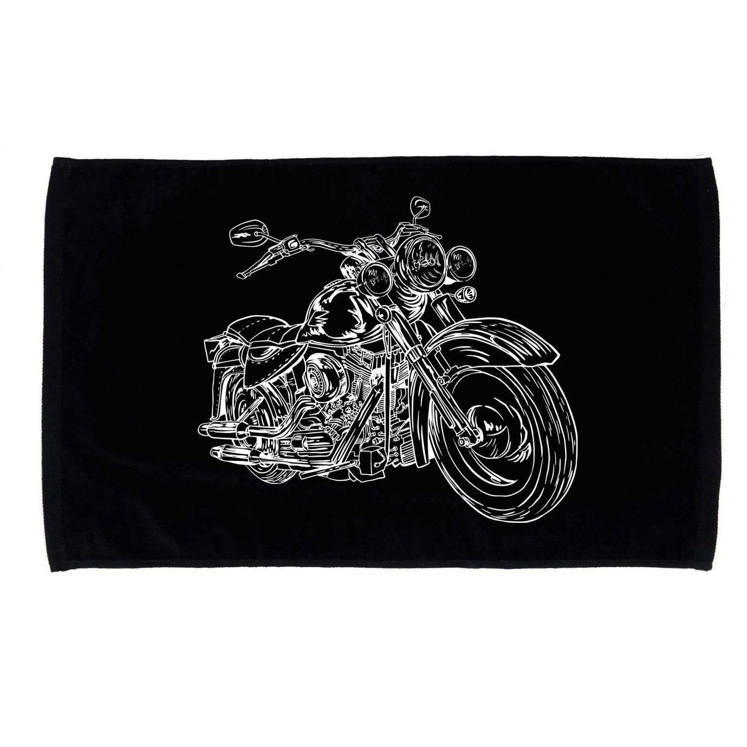 Hand Drawn Motorcycle Microfiber Hand Towel