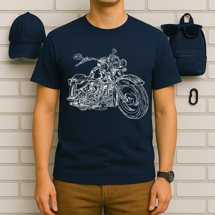Hand Drawn Motorcycle T-Shirt