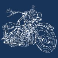 Hand Drawn Motorcycle Tall T-Shirt