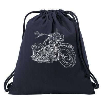 Hand Drawn Motorcycle Drawstring Bag