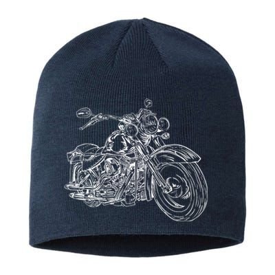 Hand Drawn Motorcycle Sustainable Beanie