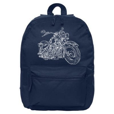 Hand Drawn Motorcycle 16 in Basic Backpack