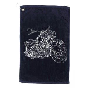 Hand Drawn Motorcycle Platinum Collection Golf Towel