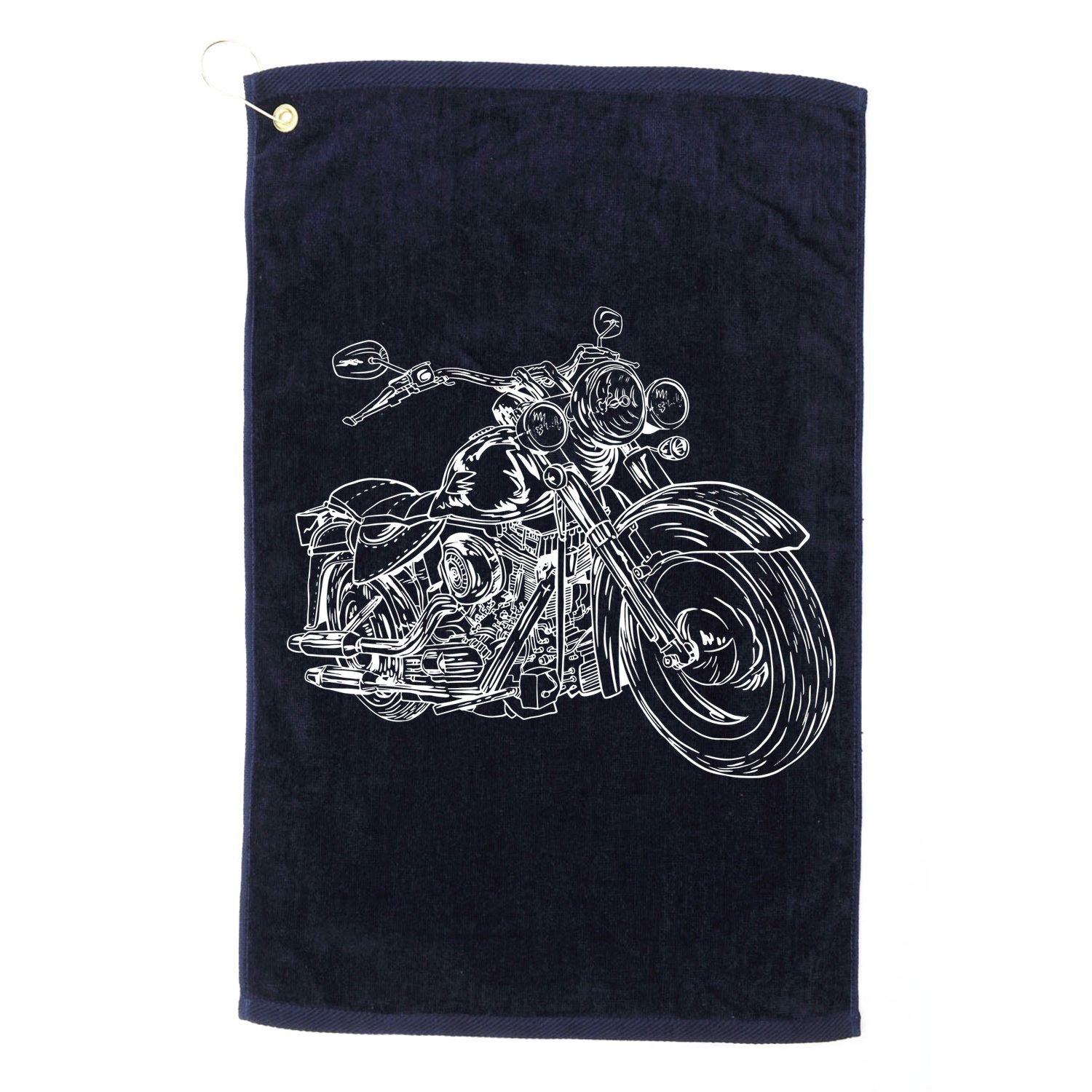 Hand Drawn Motorcycle Golf Towel