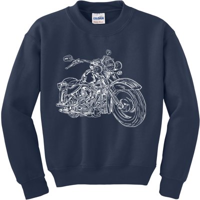 Hand Drawn Motorcycle Kids Sweatshirt
