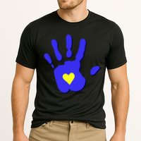 Hand Heart Down Syndrome Awareness Cooling Performance Crew T-Shirt