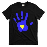 Hand Heart Down Syndrome Awareness T-Shirt