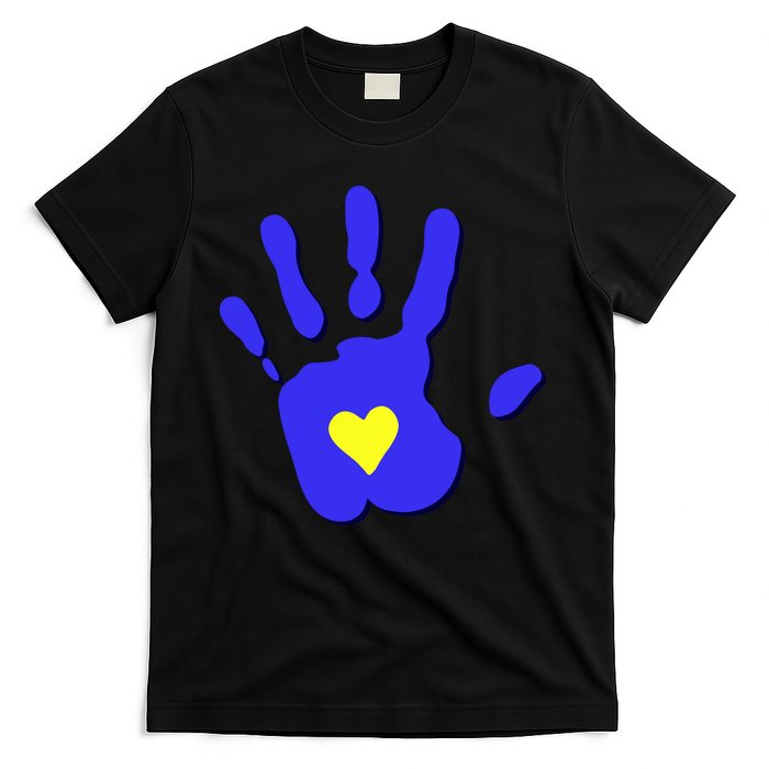 Hand Heart Down Syndrome Awareness T-Shirt