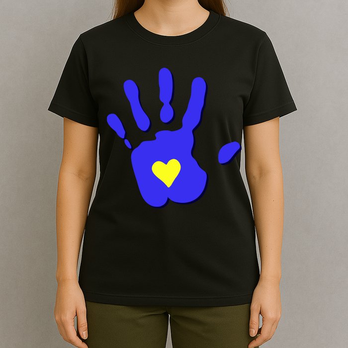 Hand Heart Down Syndrome Awareness T-Shirt