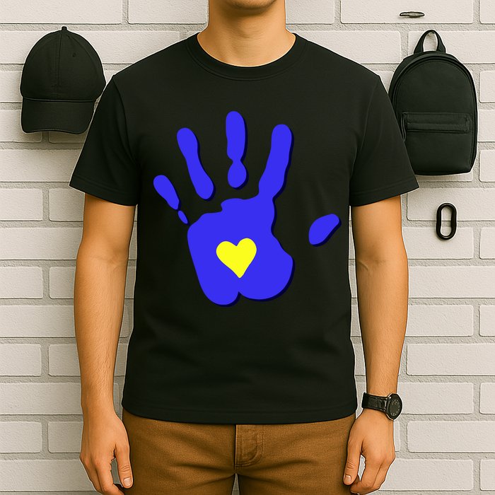 Hand Heart Down Syndrome Awareness T-Shirt