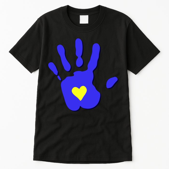 Hand Heart Down Syndrome Awareness Tall T-Shirt