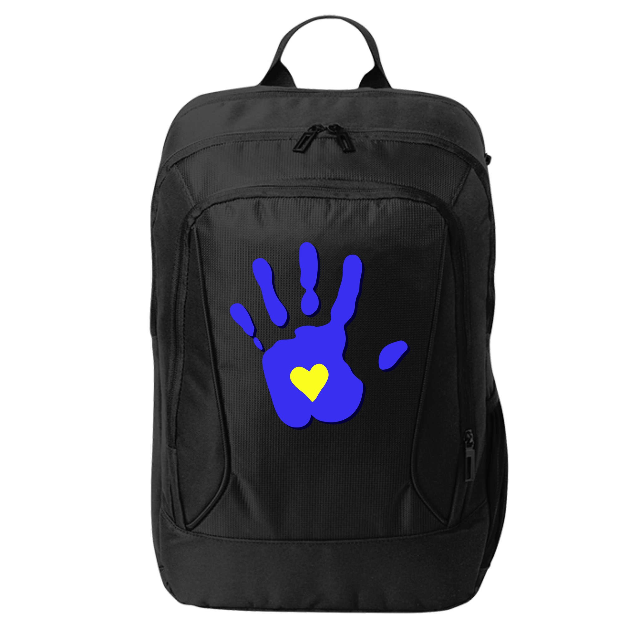 Hand Heart Down Syndrome Awareness City Backpack