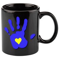 Hand Heart Down Syndrome Awareness 11oz C Handle Ceramic Mug
