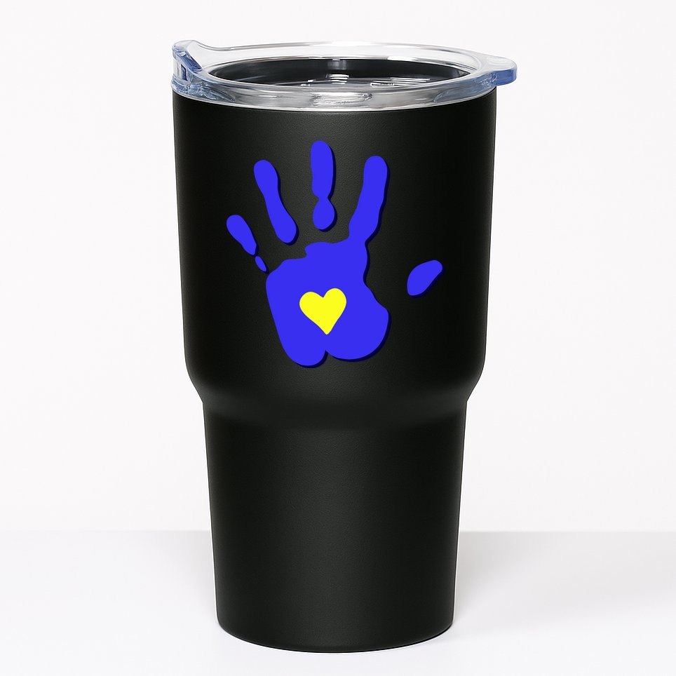 Hand Heart Down Syndrome Awareness Tumbler