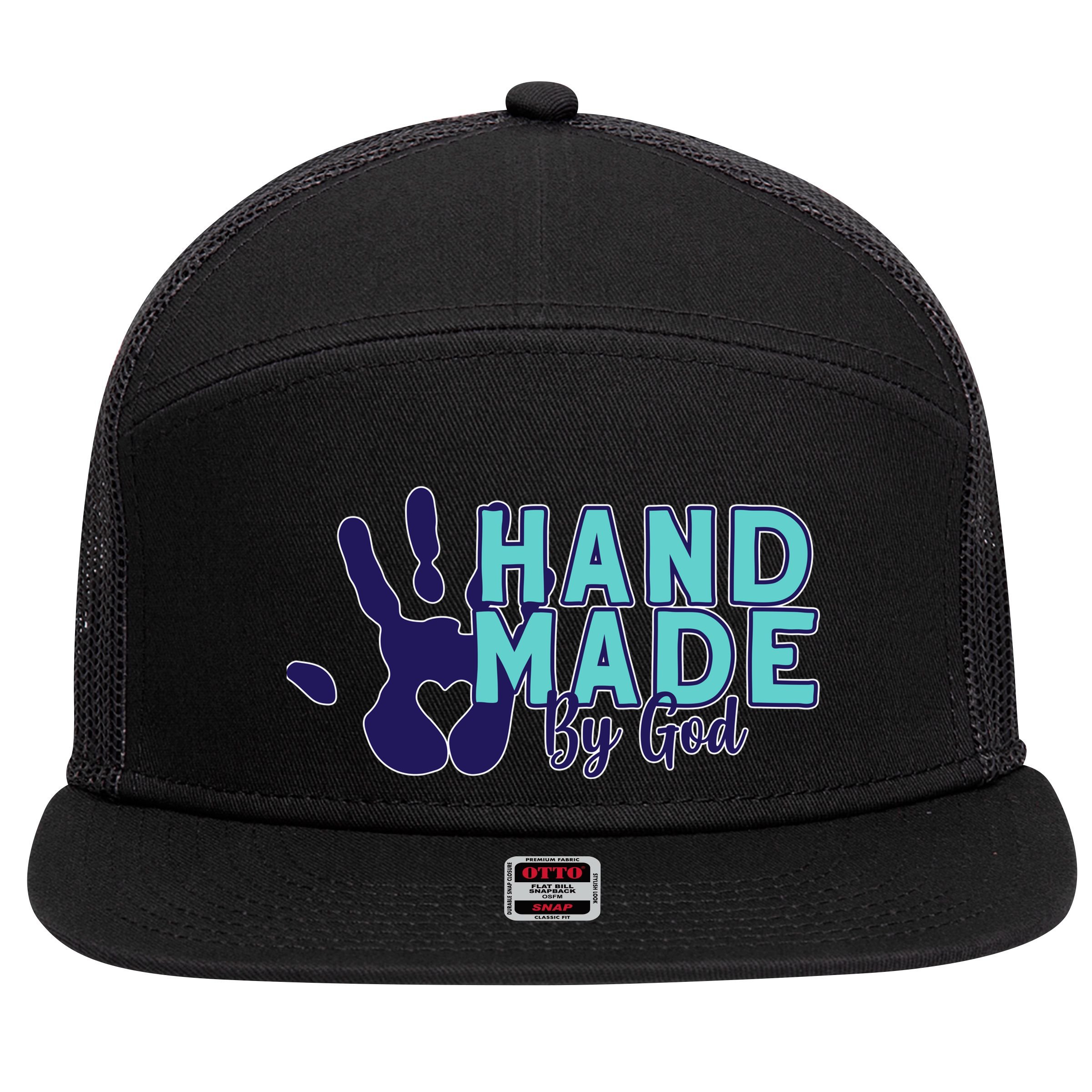 Hand Made God 7 Panel Mesh Trucker Snapback Hat