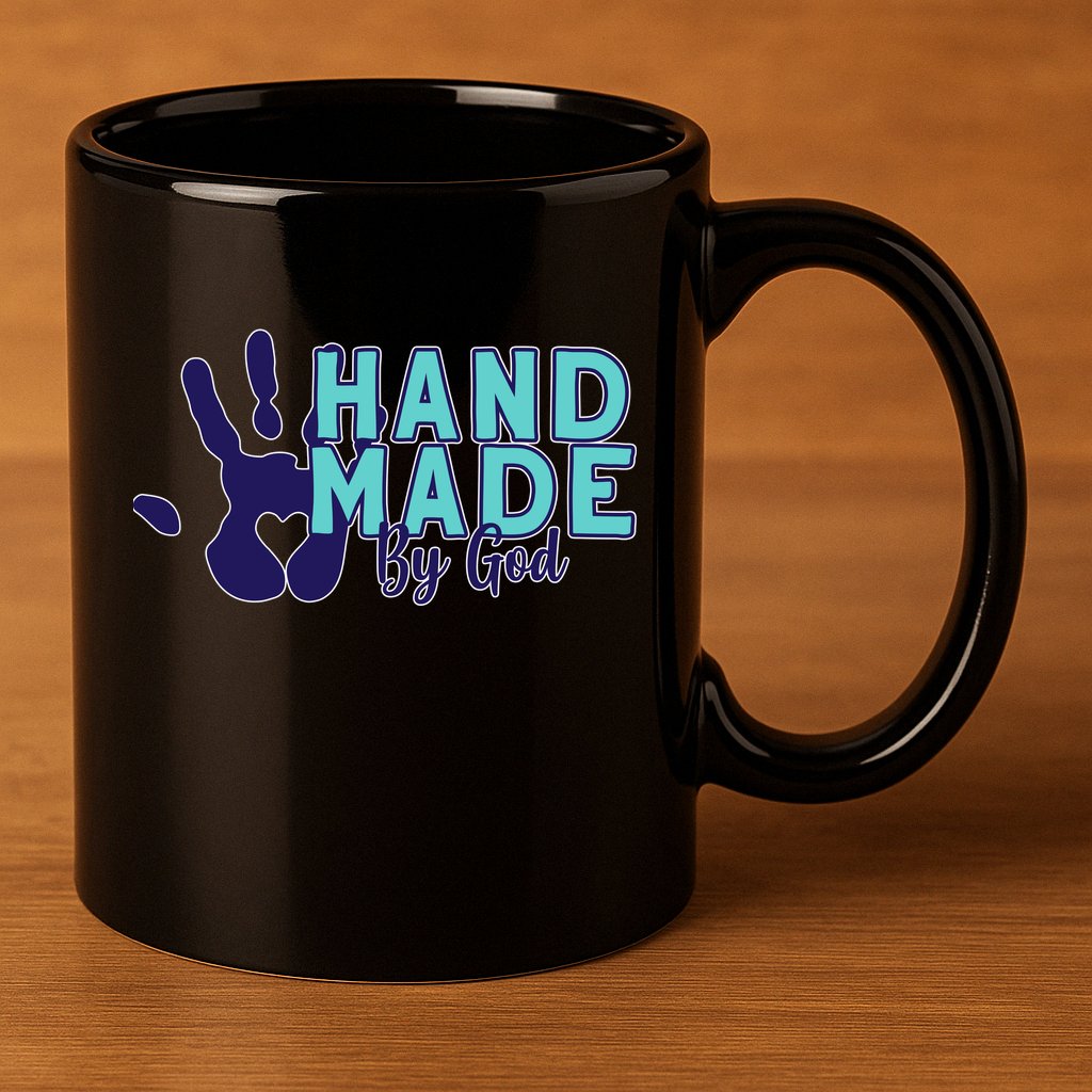 Hand Made God 11oz C Handle Ceramic Mug