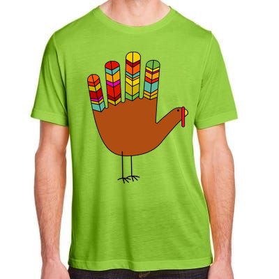 Hand Turkey Thanksgiving Day Adult ChromaSoft Performance T-Shirt