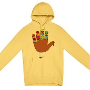 Hand Turkey Thanksgiving Day Premium Pullover Hoodie