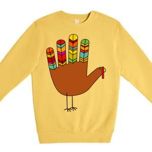 Hand Turkey Thanksgiving Day Premium Crewneck Sweatshirt