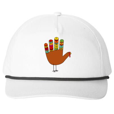 Hand Turkey Thanksgiving Day Snapback Five-Panel Rope Hat