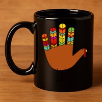 Hand Turkey Thanksgiving Day 11oz C Handle Ceramic Mug