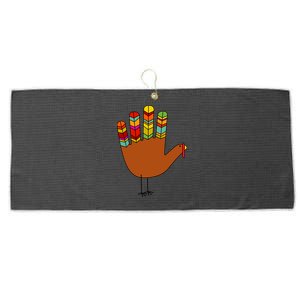 Hand Turkey Thanksgiving Day Large Microfiber Waffle Golf Towel