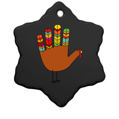 Hand Turkey Thanksgiving Day Ceramic Star Ornament