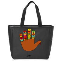 Hand Turkey Thanksgiving Day Zip Tote Bag