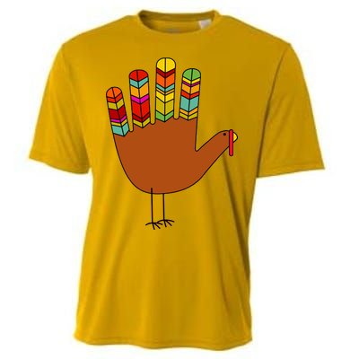 Hand Turkey Thanksgiving Day Cooling Performance Crew T-Shirt