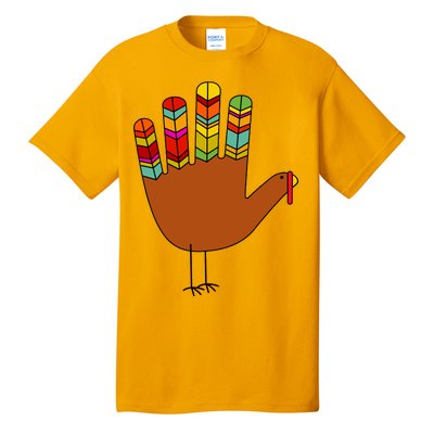 Hand Turkey Thanksgiving Day Tall T-Shirt