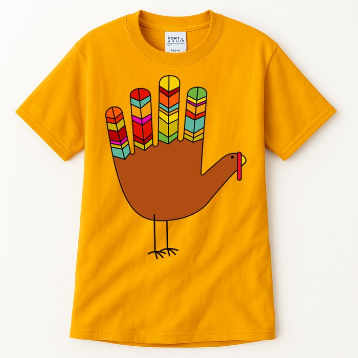 Hand Turkey Thanksgiving Day Tall T-Shirt