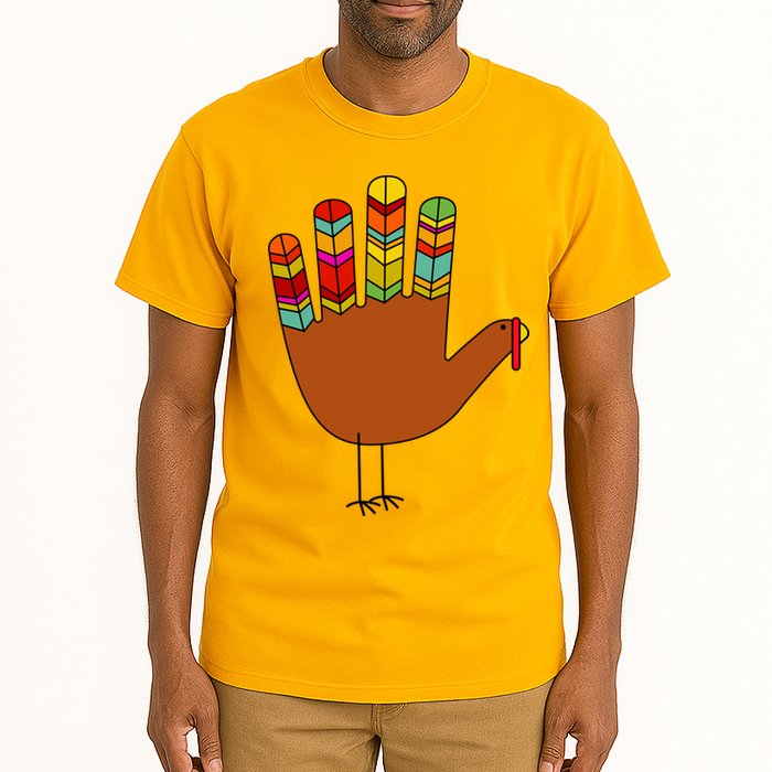 Hand Turkey Thanksgiving Day Tall T-Shirt