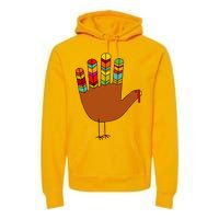 Hand Turkey Thanksgiving Day Premium Hoodie