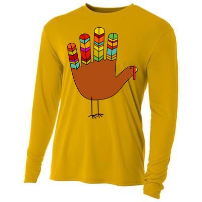 Hand Turkey Thanksgiving Day Cooling Performance Long Sleeve Crew