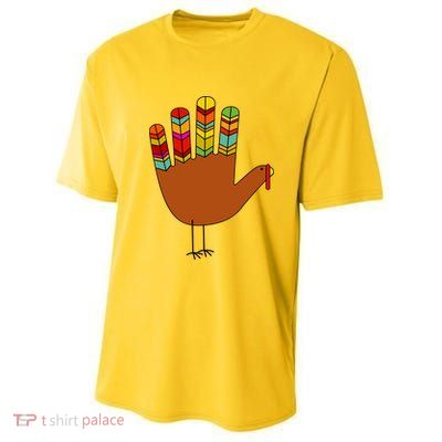 Hand Turkey Thanksgiving Day Youth Performance Sprint T-Shirt