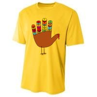 Hand Turkey Thanksgiving Day Youth Performance Sprint T-Shirt