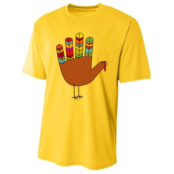 Hand Turkey Thanksgiving Day Youth Performance Sprint T-Shirt