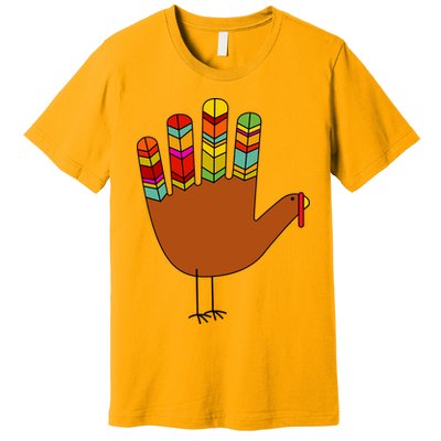 Hand Turkey Thanksgiving Day Premium T-Shirt