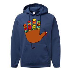 Hand Turkey Thanksgiving Day Performance Fleece Hoodie