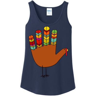 Hand Turkey Thanksgiving Day Ladies Essential Tank