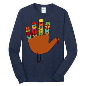 Hand Turkey Thanksgiving Day Tall Long Sleeve T-Shirt