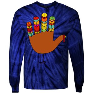 Hand Turkey Thanksgiving Day Tie-Dye Long Sleeve Shirt