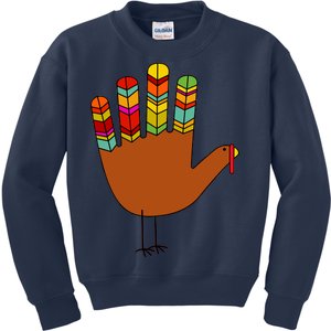 Hand Turkey Thanksgiving Day Kids Sweatshirt