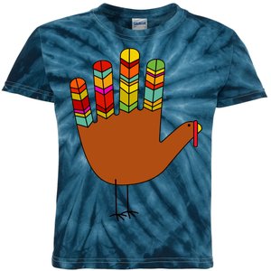 Hand Turkey Thanksgiving Day Kids Tie-Dye T-Shirt