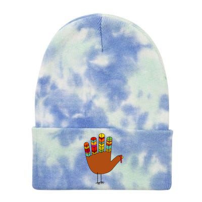 Hand Turkey Thanksgiving Day Tie Dye 12in Knit Beanie