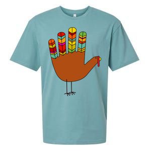 Hand Turkey Thanksgiving Day Sueded Cloud Jersey T-Shirt